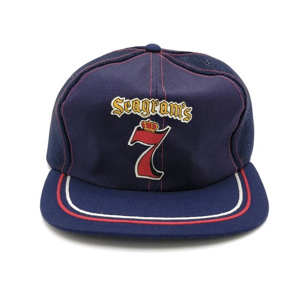 Vintage SEAGRAMS 7 Whiskey Snapback Trucker Hat